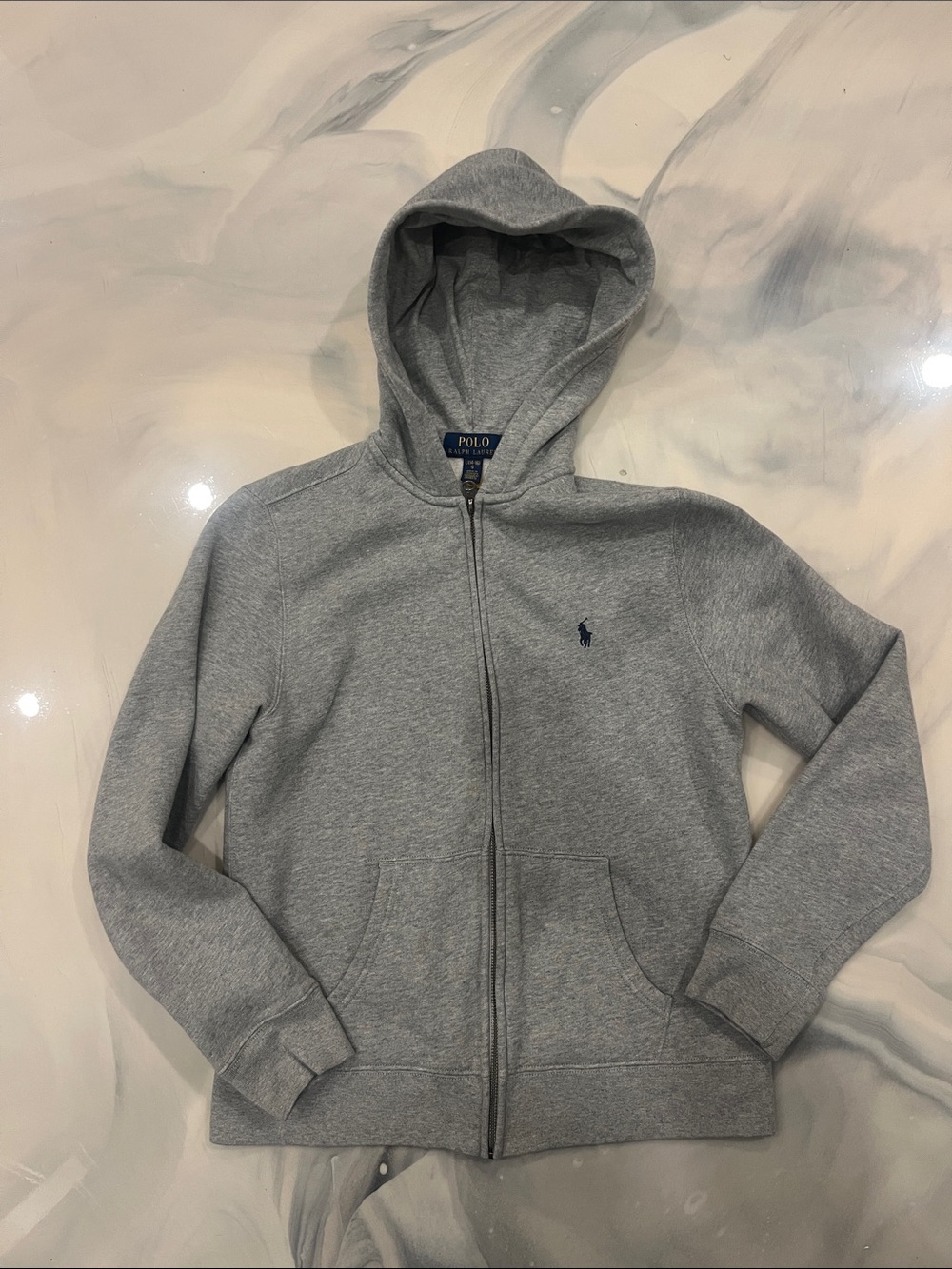 Polo by Ralph Lauren Heather Gray Zip Hoodie - kids (L 14-16)
